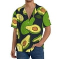 thumbnail image 3 of Disketp Men's Hawaiian Fresh Avocado Print Shirts Button Down Holiday Beach Shirts-X-Large, 3 of 7