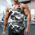 thumbnail image 2 of Sopiago Mens Quick Dry Camo Summer Tank Tops Moisture Wicking Sleeveless T Shirts Workout Gym Tank Tops for Men Muscle Shirts Grey,3XL, 2 of 4