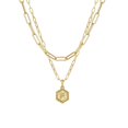 thumbnail image 1 of Collar de cadena chapado en oro para mujer Collar de capas con colgante de letra hexagonal Wmkox8yi sjalhkljlk5829, 1 of 1