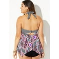thumbnail image 2 of Swimsuits for All Women's Bow Handkerchief Halter Tankini Top, 2 of 3