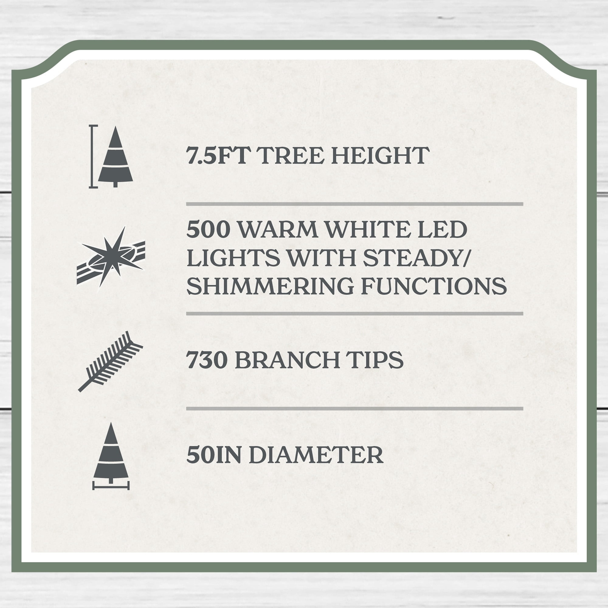 My Texas House 7.5' Pre-Lit Cypress Green Artificial Christmas Tree with 500 Warm White Twinkle LED Lights and Stand