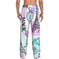 thumbnail image 3 of Uemuo Eiffel Tower and Hearts Pattern Men's Wide Leg Palazzo Lounge Pants with Pockets Light Weight Loose Comfy Casual Pajama Pants-Medium, 3 of 9