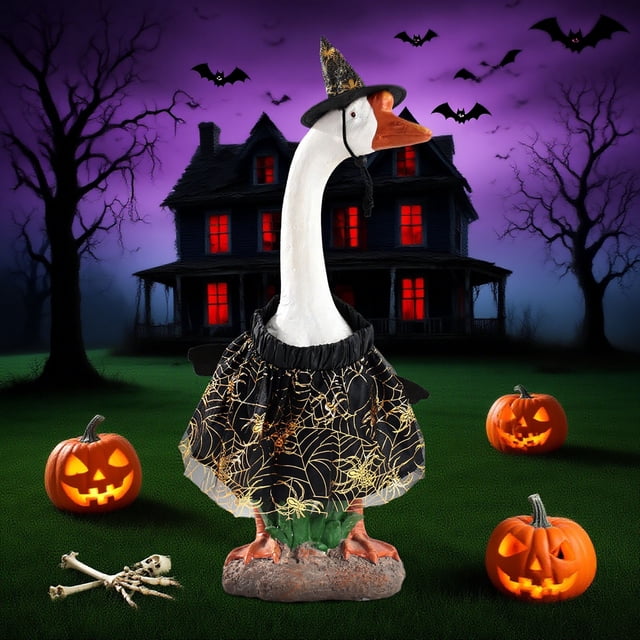 Disfraz de Ganso para Halloween, Ideal para Figuras de Cemento, Plástico, Porche o Jardín. Tela Impermeable y Resistente a La Decoloración. Fácil de Poner. Lindo y Llamativo. Uso Versátil. Incluye 1