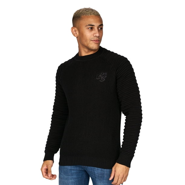 Crosshatch - Jersey Netherbie de Punto para Hombre (Negro)