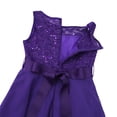 thumbnail image 7 of ZDHoor Kids Girls Chiffon Floral Lace Flower Girl Dress Sequins Wedding Birthday Party Dress Purple 14, 7 of 7