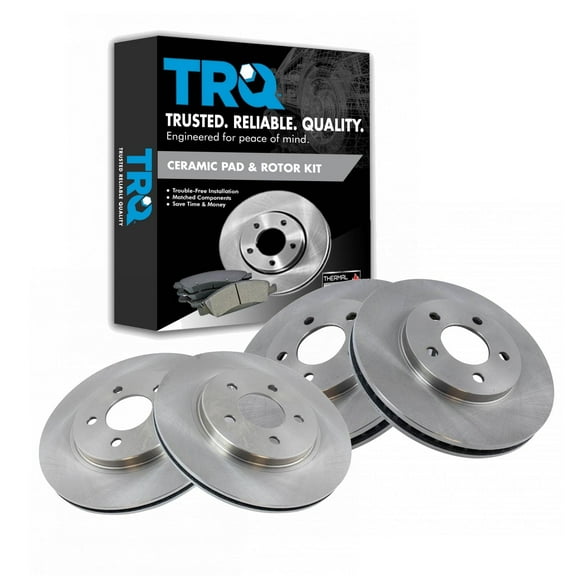 TRQ Front & Rear Brake Rotors Set Vented Fits Select 2005-2010 Ford Mustang