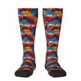 thumbnail image 2 of Lsque Colorful Hawaii Palms Printed Crew Socks Men's Women's LightWeight Thin Casual Calf Socks ,Knee High Socks,Cotton Socks, 2 of 9