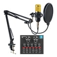 thumbnail image 2 of Professional Condenser Microphone Kits V8 Sound Card Karaoke With Microphone Stand Condenser USB MIC Live Streaming, 2 of 7