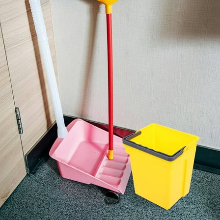 MERRYHAPY Yellow Plastic Mop Bucket with and Storage, Cleaning Bucket for Office and Home Use, 1 Set