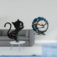 thumbnail image 2 of Reloj de pared con diseño de gato, resina acrílica, adorno, escultura de pareja, silencioso, para el hogar, guardería, sala de juegos, adecuado para r, 2 of 8