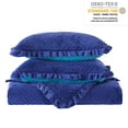 thumbnail image 3 of JML Velvet Quilt Set Queen Size 3 Pieces, Soft Velvet Diamond Pattern Bedspread Coverlet Quilted Bedding Set, with 2 Pillow Shams,Navy, 3 of 7