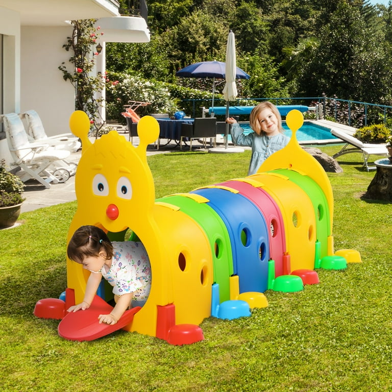 Qaba Kids Caterpillar Tunnel Climb N Crawl Play 106.75