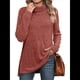thumbnail image 1 of Tops Tipo Túnica para Mujer, Cuello Alto, Larga, Suéteres Oversize de Otoño, Abertura Lateral, Dobladillo Alto-Bajo Rojo Anaranjado Oscuro S, 1 of 5