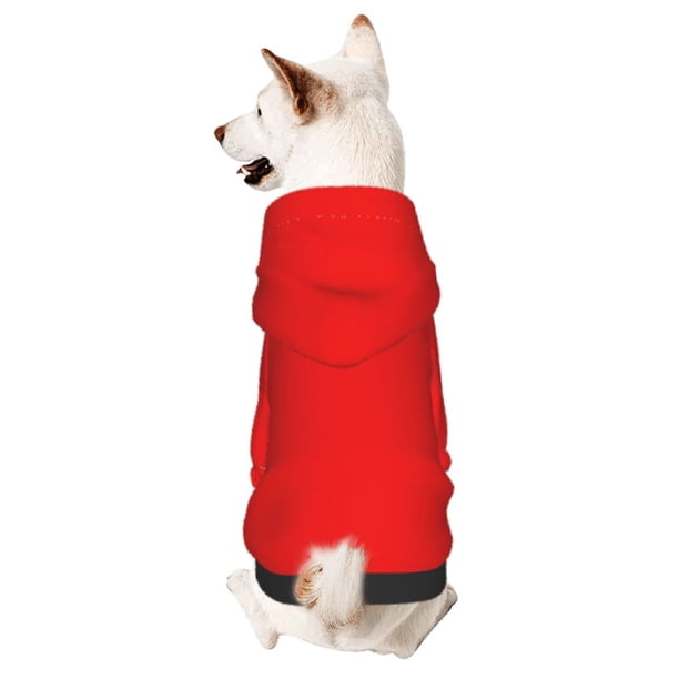 Fotbe Red Sudadera con Estampado para Perros Pequeños – Suéter con Capucha para Mascotas, Tela Suave de Forro Polar con Bolsillo-X-Small