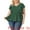 Green, variant on Women Plus Size Tops V Neck Ruffle Sleeve Pleated Peplum Blouse Green 3X