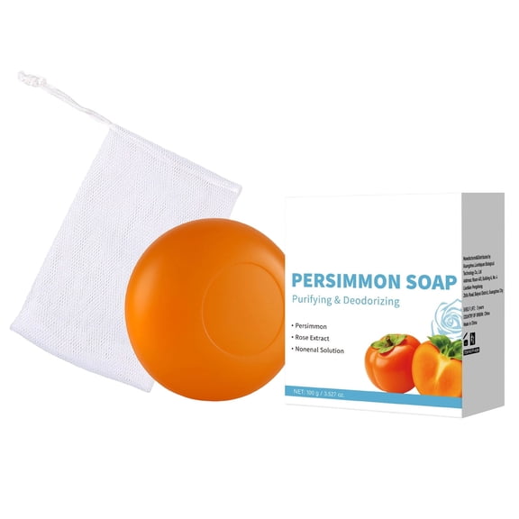 Deodorizing Persimmon Soap, Purifying & Deodorizing, Japanese Persimmon Soap, Persimmon Soap for Old People Smell, Handmade Natural Soaps for Better Skin, Made for Sensitive & Mature Skin, 100g