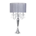 thumbnail image 1 of Elegant Designs Romantic Sheer Shade Table Lamp with Hanging Crystals&amp;#44; Gray, 1 of 5