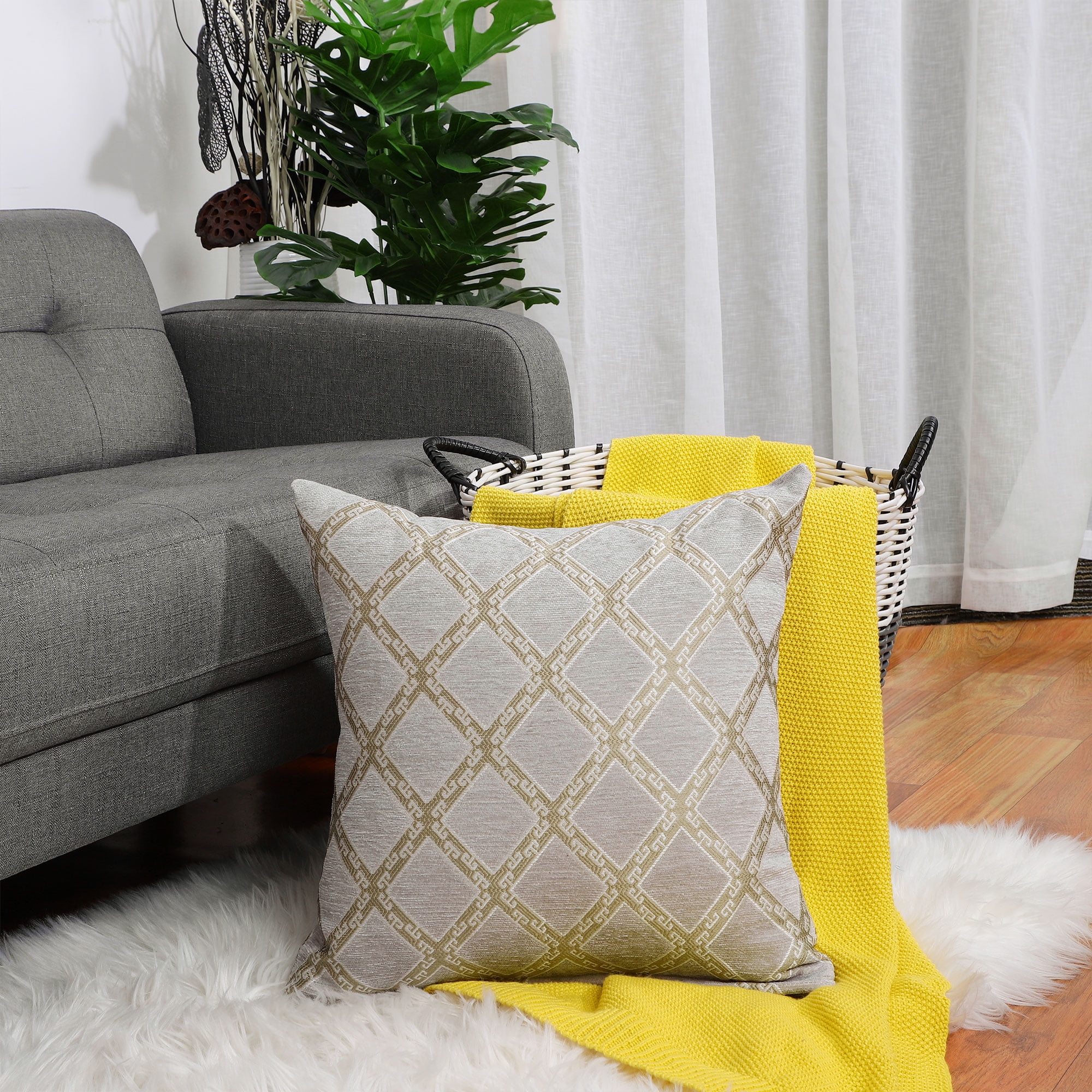 Plaid Throw Pillow Case Home Bed Sofa Decorative Cushion Cover Room