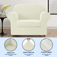 thumbnail image 6 of Subrtex Sofa Cover 1 Piece Slipcover with extra Stretch Cushion Seat Cover, Armchair, Ivory, 6 of 8