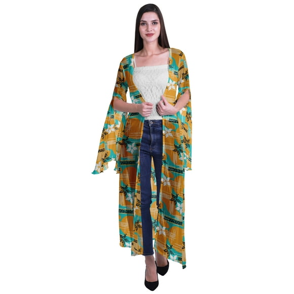 Moomaya Viscose Georgette Printed Long Shrug Slit Sleeves Cardigans For Women