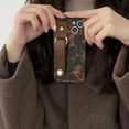 thumbnail image 2 of Tortoise Shell Pearl Wristband Retro Phone Case for iPhone 15 Pro 2023,Brown Leopard Cheetah Chic Print Full Camera Protective Women Girls Cover with Wrist Strap(iPhone 15pro 6.1"), 2 of 9