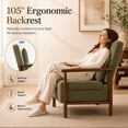 thumbnail image 6 of SESSLIFE Accent Chair with Hidden Storage, Wide Seat Corduroy Reading Armchair with Lumbar Pillow, Living Room Chair with Solid Wood Frame, Green, 6 of 10