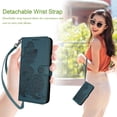 thumbnail image 5 of for Galaxy A55 5G Phone Case Wallet,A55 Flip Cases,Card Holder Cute Floral Leather Kickstand,Wrist Strap, Closure,Shockproof Protective Cover for Samsung A55 5G / 4G (Black Green), 5 of 14