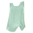 thumbnail image 3 of Baqcunre Womens Tank Tops Ladies Linen Sleeveless Round Neck All Loose Type Solid Color Casual Vest Top Womens Blouses Tank Top For Women E L, 3 of 3