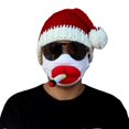 thumbnail image 1 of Pink Divertida máscara de barba decoración sombrero de Papá Noel unisex cómodo rojo para adultos niños, 1 of 5