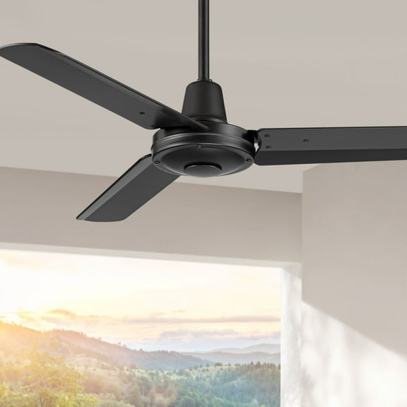 44" Casa Vieja Plaza DC Modern 3 Blade Indoor Outdoor Ceiling Fan with Remote Control Matte Black Damp Rated for Patio Exterior House Home Porch Barn