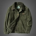 thumbnail image 3 of Lyinloo Men's Winter Thickened Corduroy Jacket Lamb Wool Loose Jacket Army Green L, 3 of 4