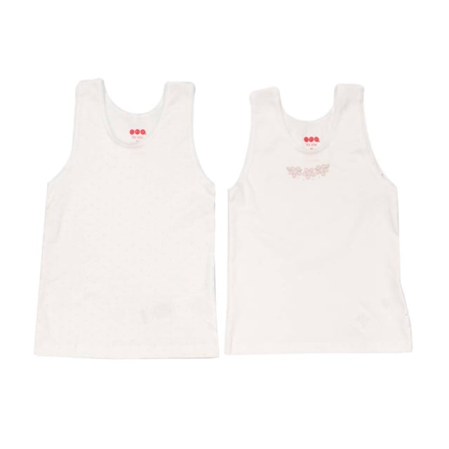Camisetas Baby Creysi para Niña con Estampado y Lisa Blanco 2 Piezas Talla G