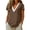 #0014-Coffee, variant on Favoffer Women's Solid Color Linen Blend Tunic Top Lace Trim V Neck Short Sleeve Loose Fit Blouse Soft Lightweight Breathable Shirt for Daily Casual Outdoor Street Style