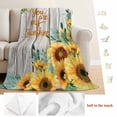thumbnail image 5 of Sunflower Blanket Soft Cozy Warm Throw Blanket for Couch, Plush Fuzzy Flannel Fleece Blankets for Sofa, Summer Botanical Elegant Floral Wooden Bed Blankets Lightweight Gifts for Women, 50"x60", 5 of 9