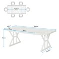 thumbnail image 5 of Barara King Dining Table, Kitchen Dining Table,Wood Dining Table, Farmhouse 70.8" Kitchen Table for 6 People,White, 5 of 10