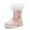 Pink, variant on GJSYRH Girls Platform Sole Boots for Autumn Winter with Side Zipper and Decorative Bow Non Warm Comfortable Casual Footwear Black 4-4.5 Years