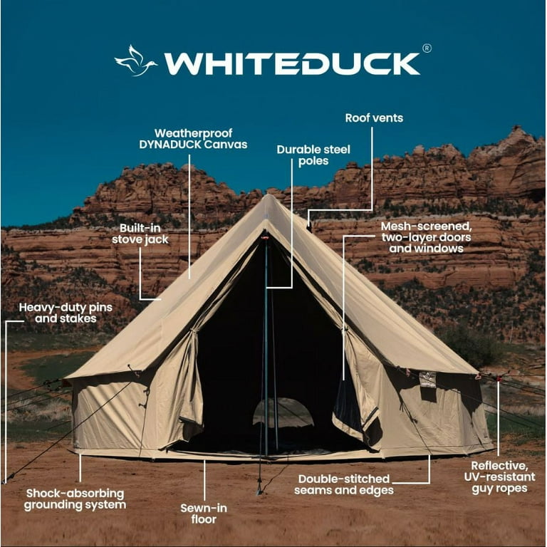 WHITEDUCK 13' Canvas Bell Tent with Stove Jack, 4-Season
