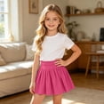 thumbnail image 2 of SONXAHE Girls Elastic-Waist Skirt Pleated Flared Cut Everyday Casual Daily Wear Skirts, 2 of 6