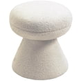thumbnail image 2 of Meridian Furniture Drum Beige Faux Shearling Teddy Fabric Stool, 2 of 5