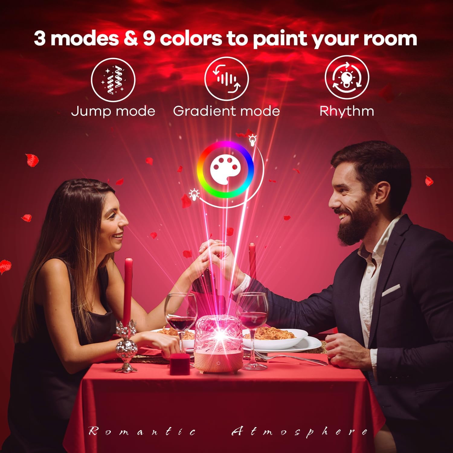 shiyou-Northern Lights Projector with Bluetooth Speaker,9 Colors