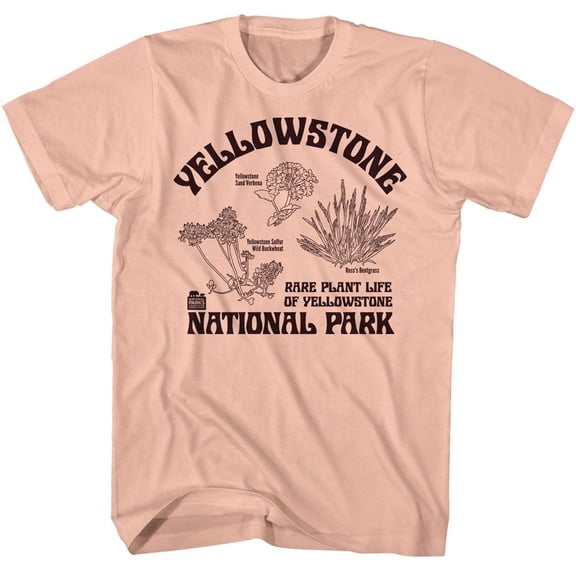 National Parks Rare Plants Yellowstone Peach Adult T-Shirt