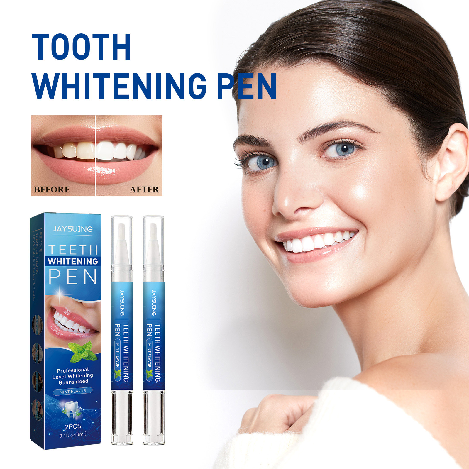PPHHD 3PC Teeth Whitening Gel Pen Quick Remove Stain Yellow Teeth