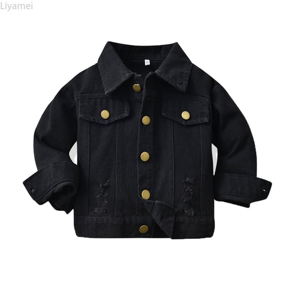 Liyamei Toddler Boys Girls Windproof Solid Denim Coat Jacket Kids Warm Outerwear Jacket Girls Down Coat Size 18-24 Months