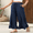 Navy Blue, variant on SIEANE Women's summer wide leg breathable flounder all kinds of lazy drawstring trousers S-2X