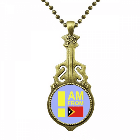i am from timor leste art deco fashion necklace antique guitar jewelry music pendant
