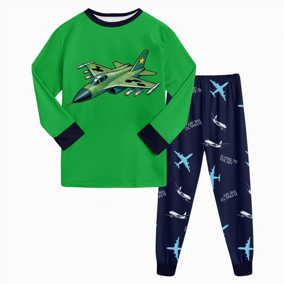 Linfrsh Bamboo Viscose Toddler Boys Pajamas Cool Boys Pajamas Comfy Long Sleeve Graphic Top Pant Fall Winter Pjs Set 2 Piece for 1t 2t 3t 4t 5t Kids Sleepwear Set Toddler Boys Clothes