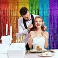 thumbnail image 4 of Weloille 2Pcs Rainbow Foil Fringe Curtain, Assorted Color Metallic Tinsel Backdrop for Birthday, Baby Shower, Wedding, Rainbow Party Decorations Supplies, 4 of 6