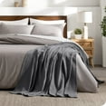 thumbnail image 5 of Bare Home Waffle Blanket - 100% Cotton - Lightweight & Breathable - Full/Queen, Gray, 5 of 8