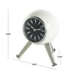 thumbnail image 3 of DecMode 9" Silver Aluminum Metal Orb Clock with Black Clockface and Silver Tripod Legs, 3 of 9