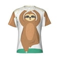 thumbnail image 3 of Naloa Cute Sloth In Yoga Pose Tree Men's T-Shirt Sport T-shirt Men's Basic Tee Casual Men's Shirt, Round Neck, Short Sleeves - Large, 3 of 5